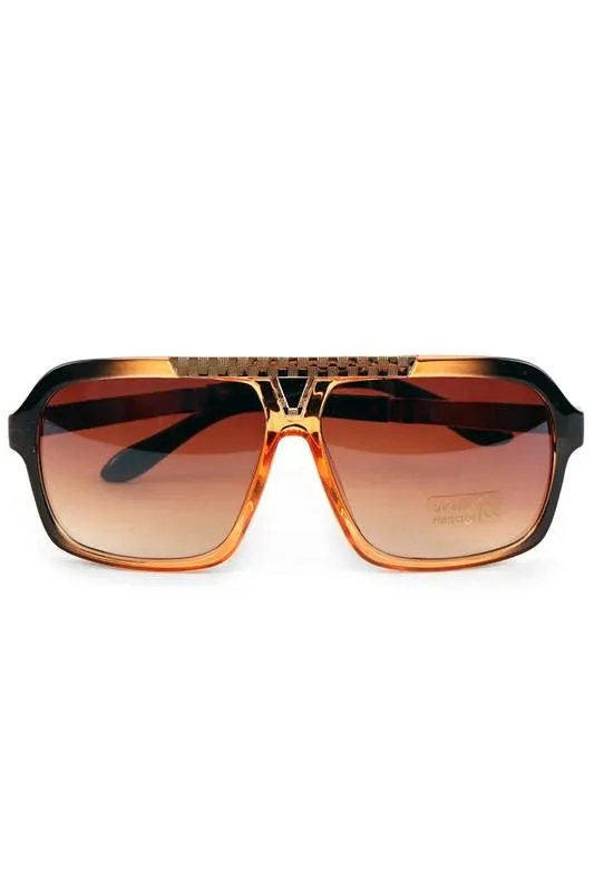 Brown Rectangular Sunglasses