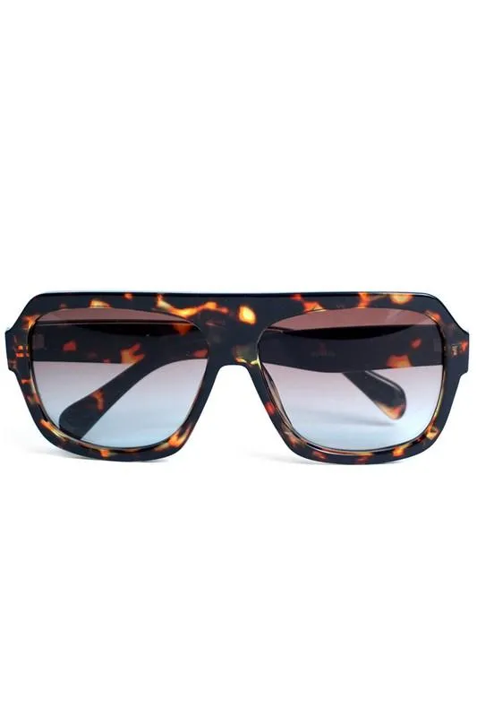 Brown Tortoise Rectangular Sunglasses