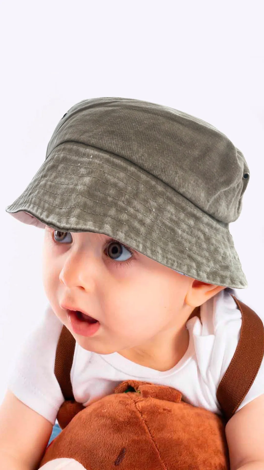 Bucket Hat for 4-8 Year Old Kids - Fedora Hat Faded Denim