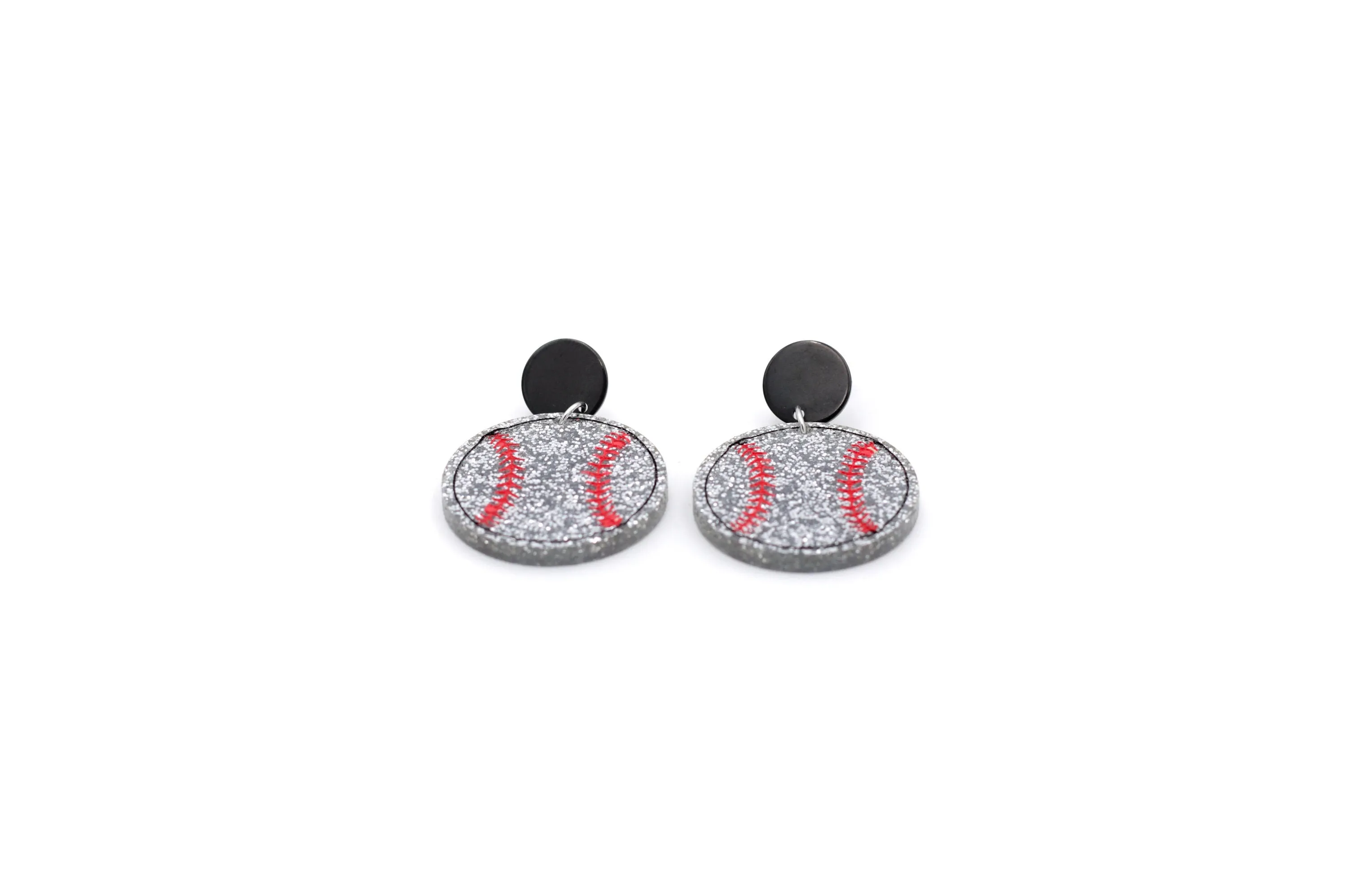 Glitter Baseball Dangles