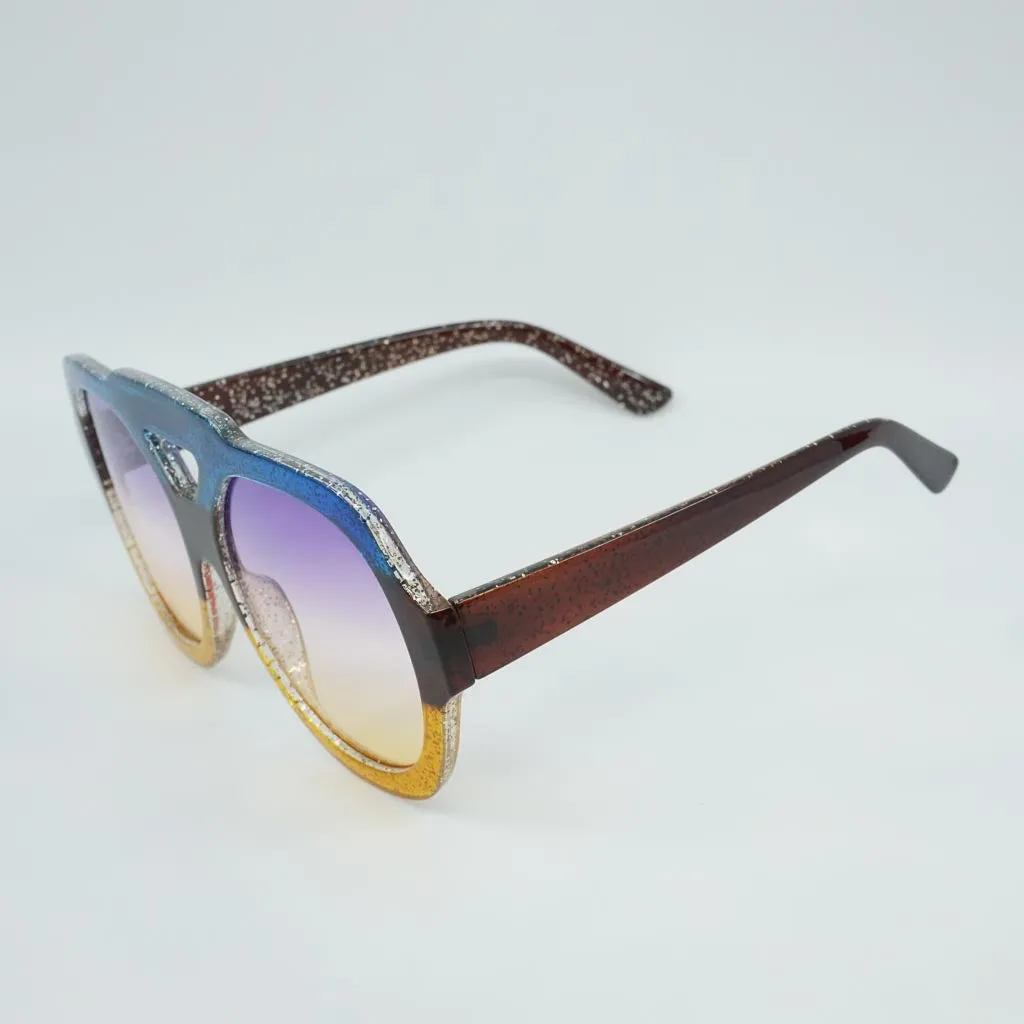 Hunter Hollow Out Plastic Frame Oversized Sunglasses