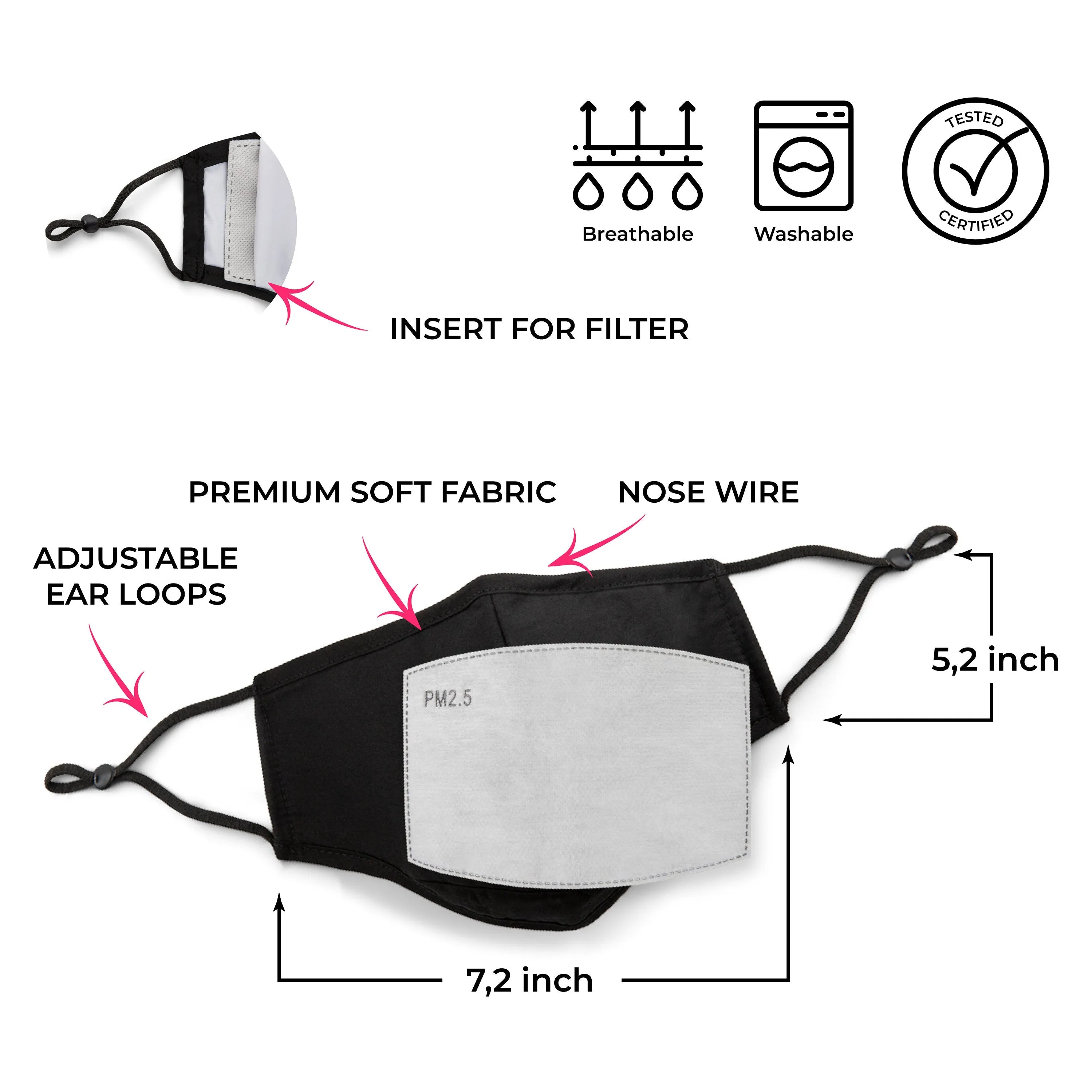 Leopard Face Mask and Adults - Adjustable, Nose Wire, Filter Pocket, Washable, Breathable FaceMask | Gift Idea  - Rave Mask