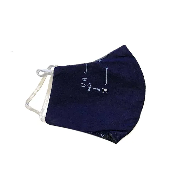 Navy E=MC2 Print Unisex Washable Face Masks