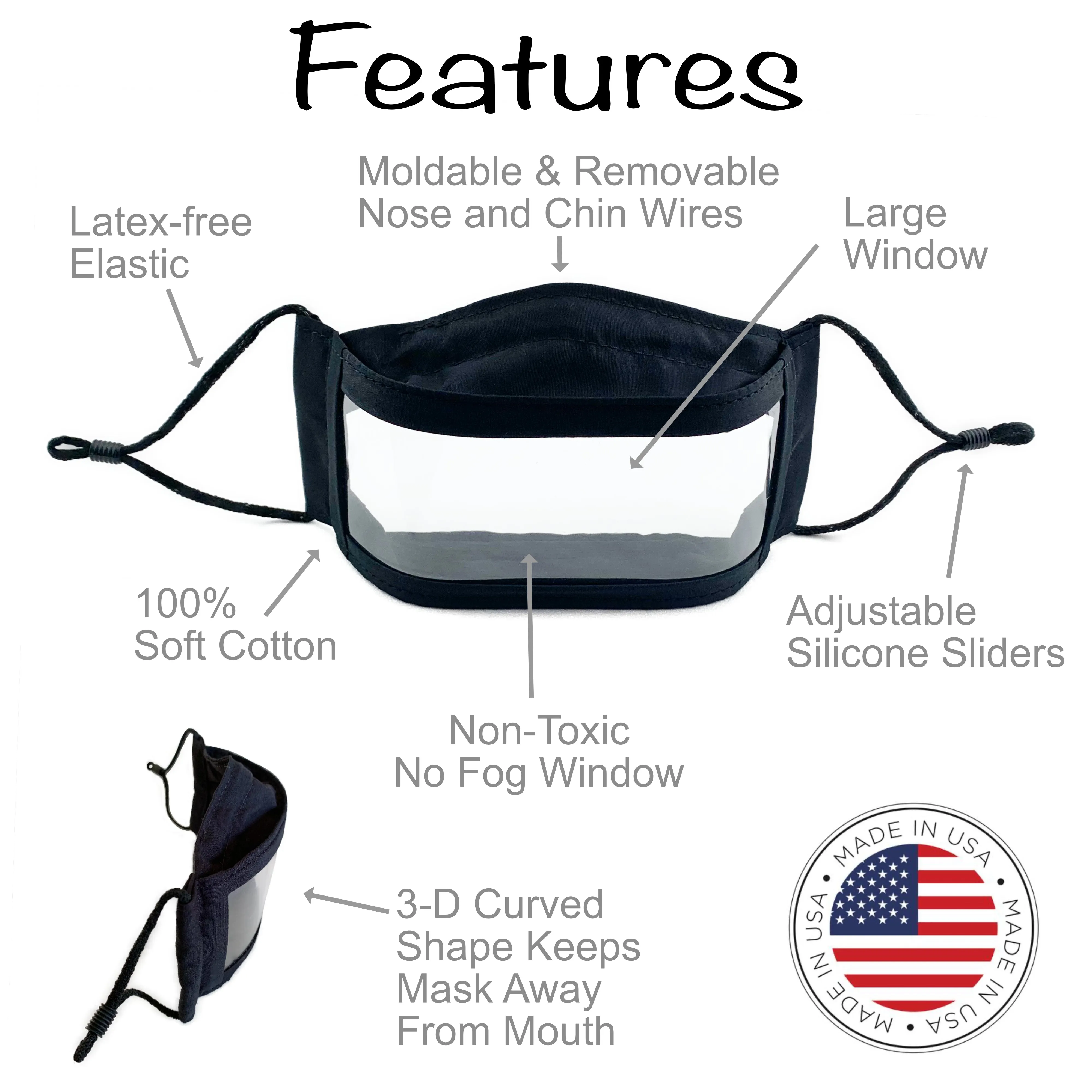Teal Batik Anti-Fog Window Face Mask